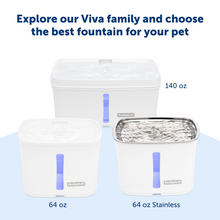 Load image into Gallery viewer, Viva™ Pet Fountain, 64 oz, Stainless Steel Tray